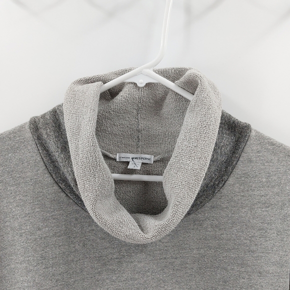 Standard James Perse Sweatshirt Cowl Neck 3 Large Gray Sleeve - Picture 5 of 9